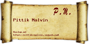 Pittik Malvin névjegykártya